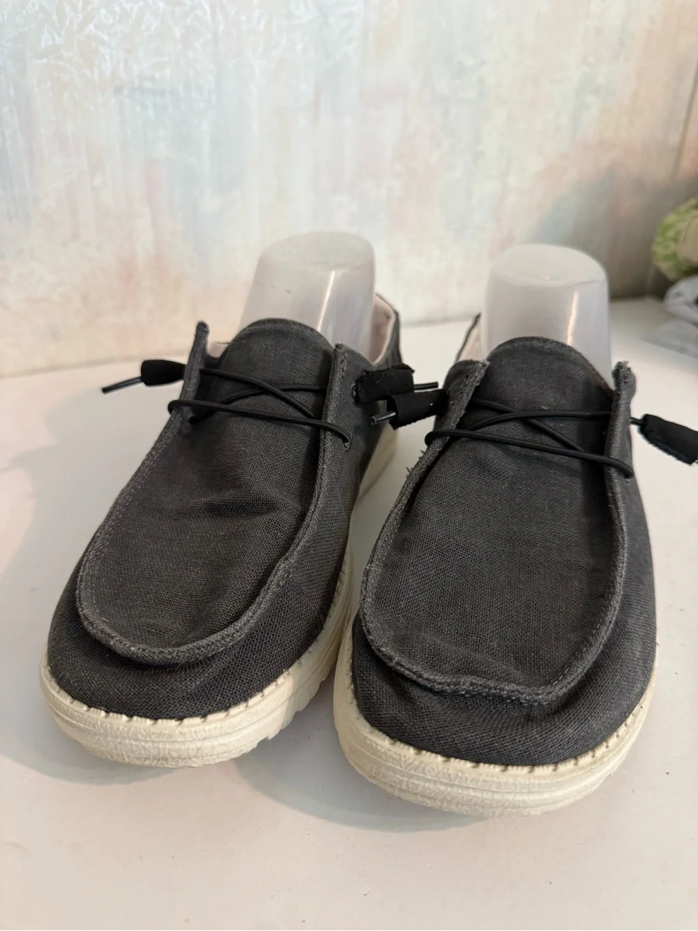 Hey Dude Wendy Chambray Off Black Men's Casual Slip-On Loafers. Casual Sz 10